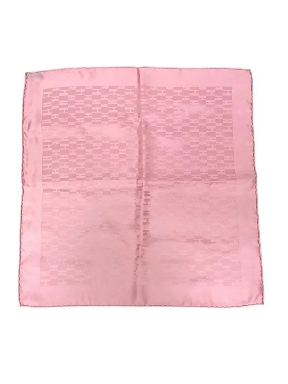 Hermes Pocket Square Grand H Scarf Pochette Pongee Faconnee H Pink Silk